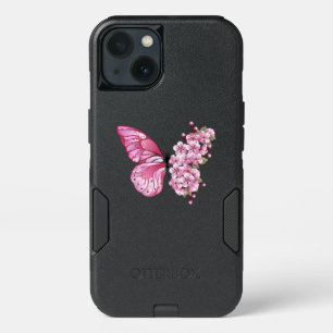 Flower Butterfly with Pink Sakura iPhone 13 Case