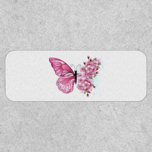 Flower Butterfly with Pink Sakura Patch