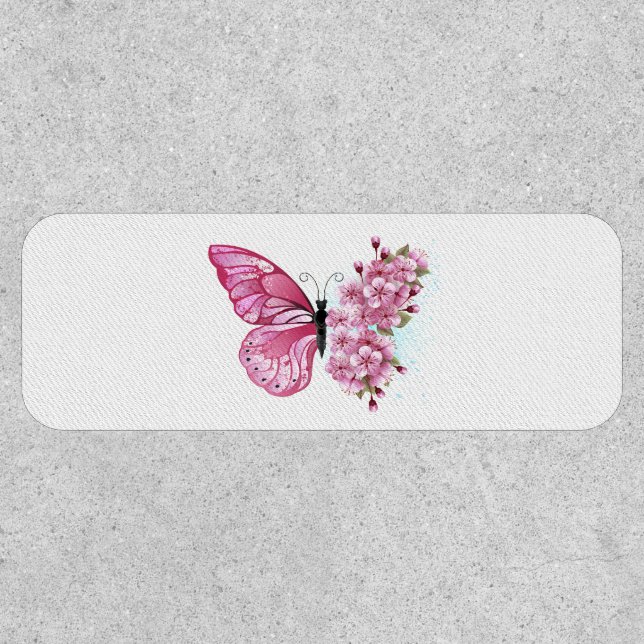 Flower Butterfly with Pink Sakura Patch (Front)