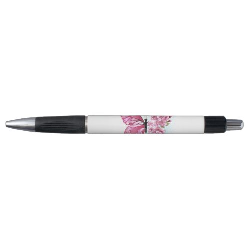 Flower Butterfly with Pink Sakura Pen