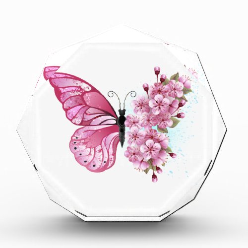 Flower Butterfly with Pink Sakura Photo Block