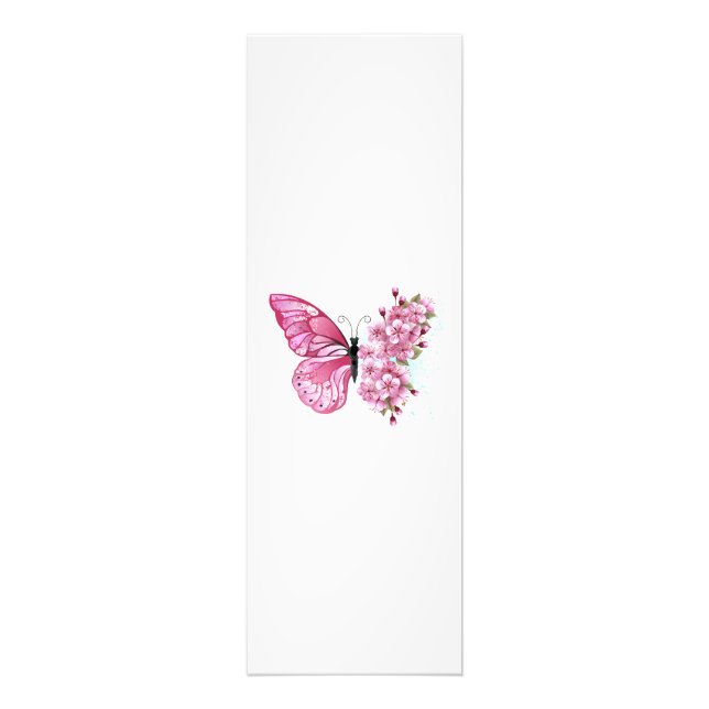 Flower Butterfly with Pink Sakura Photo Print (Front)