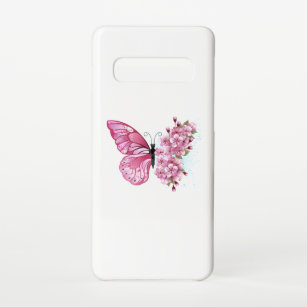 Flower Butterfly with Pink Sakura Samsung Galaxy S10 Case