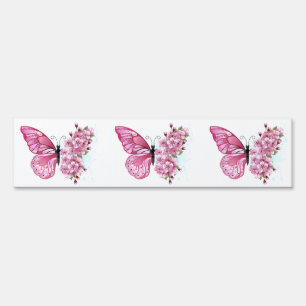 Flower Butterfly with Pink Sakura Sign