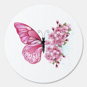 Flower Butterfly with Pink Sakura Sign