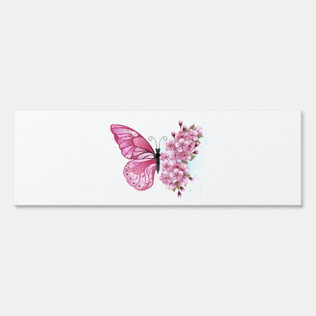Flower Butterfly with Pink Sakura Sign (Front)