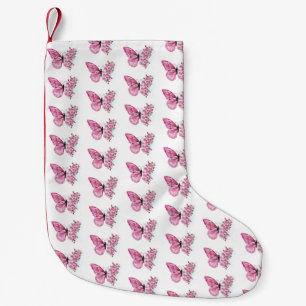 Flower Butterfly with Pink Sakura Small Christmas Stocking