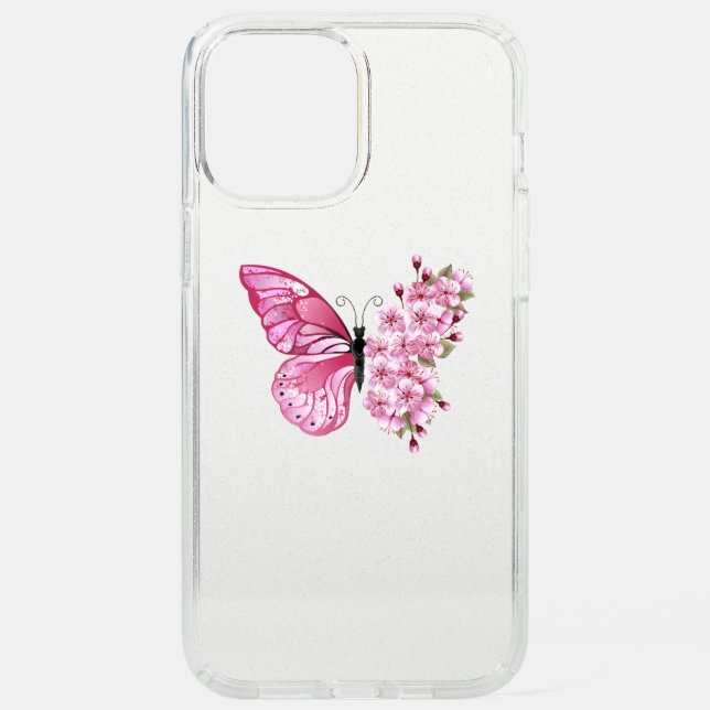 Flower Butterfly with Pink Sakura Speck iPhone 12 Pro Max Case (Front)
