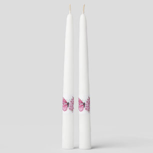 Flower Butterfly with Pink Sakura Taper Candle