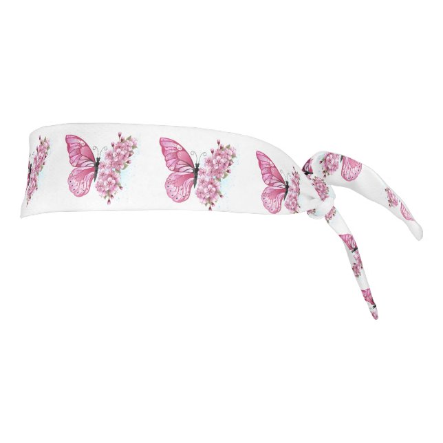 Flower Butterfly with Pink Sakura Tie Headband (Rotate 90)