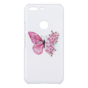 Flower Butterfly with Pink Sakura Uncommon Google Pixel Case