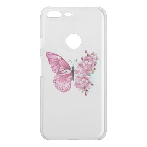 Flower Butterfly with Pink Sakura Uncommon Google Pixel XL Case