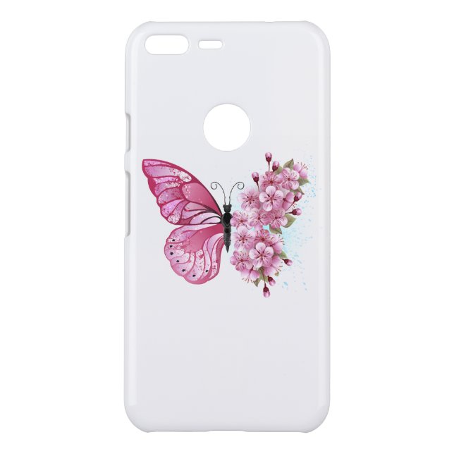 Flower Butterfly with Pink Sakura Uncommon Google Pixel XL Case (Back)