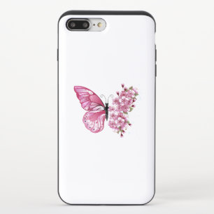 Flower Butterfly with Pink Sakura iPhone 8/7 Plus Slider Case