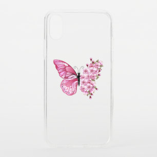 Flower Butterfly with Pink Sakura iPhone XS Case