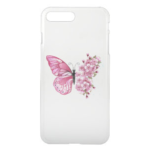 Flower Butterfly with Pink Sakura iPhone 8 Plus/7 Plus Case