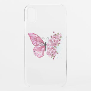 Flower Butterfly with Pink Sakura iPhone XR Case
