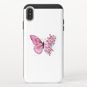 Flower Butterfly with Pink Sakura iPhone XS Max Slider Case