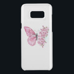 Flower Butterfly with Pink Sakura Uncommon Samsung Galaxy S8  Case<br><div class="desc">Flower arrangement of pink butterfly with pink Japanese cherry blossoms on white background.</div>