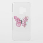 Flower Butterfly with Pink Sakura Uncommon Samsung Galaxy S9 Case<br><div class="desc">Flower arrangement of pink butterfly with pink Japanese cherry blossoms on white background.</div>