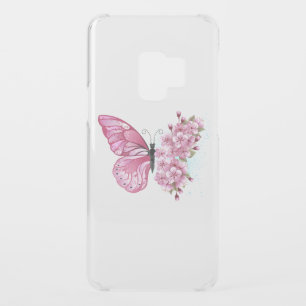Flower Butterfly with Pink Sakura Uncommon Samsung Galaxy S9 Case