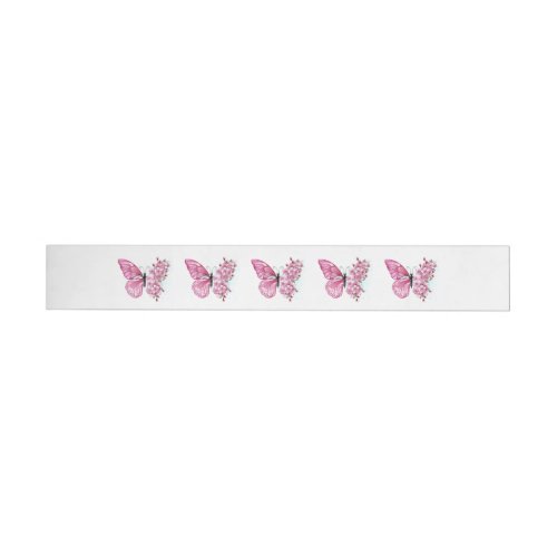 Flower Butterfly with Pink Sakura Wrap Around Address Label