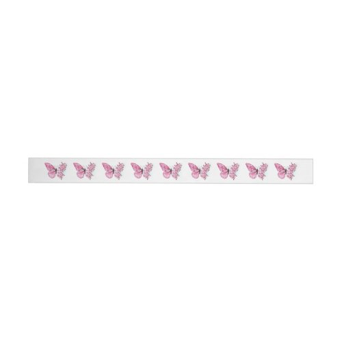 Flower Butterfly with Pink Sakura Wrap Around Label
