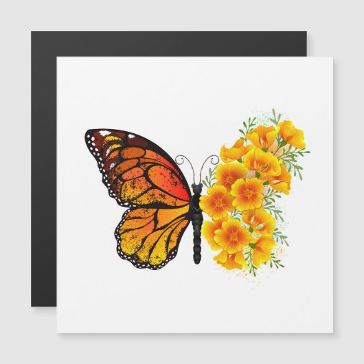 Flower Butterfly with Yellow California Poppy (Front/Back)