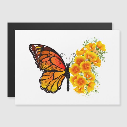 Flower Butterfly with Yellow California Poppy (Front/Back)