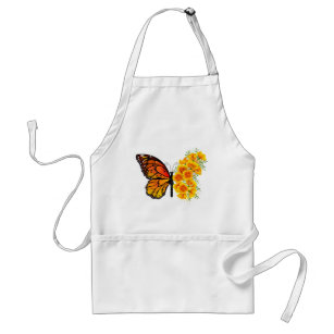 Flower Butterfly with Yellow California Poppy Adult Apron