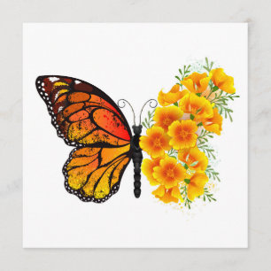 Flower Butterfly with Yellow California Poppy Advice Card