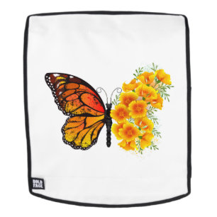Flower Butterfly with Yellow California Poppy Backpack