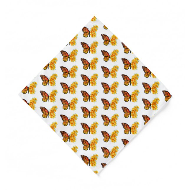 Flower Butterfly with Yellow California Poppy Bandana (Front)