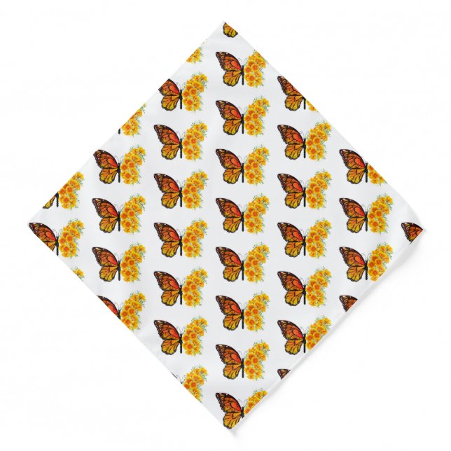 Flower Butterfly with Yellow California Poppy Bandana (Front)
