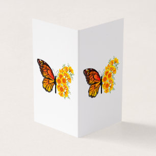 Flower Butterfly with Yellow California Poppy Business Card