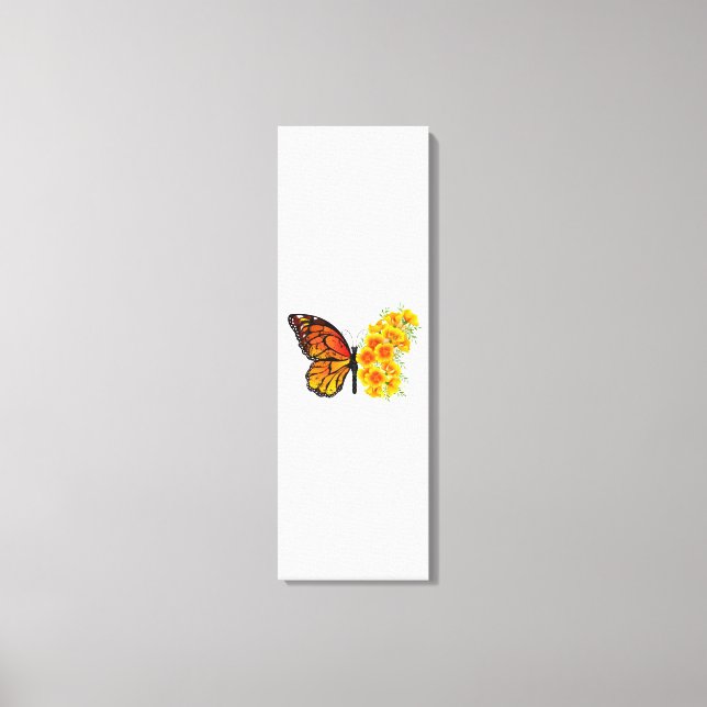Flower Butterfly with Yellow California Poppy Canvas Print (Front)