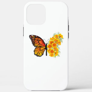 Flower Butterfly with Yellow California Poppy iPhone 12 Pro Max Case