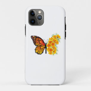 Flower Butterfly with Yellow California Poppy iPhone 11 Pro Case