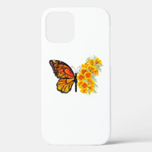 Flower Butterfly with Yellow California Poppy iPhone 12 Case
