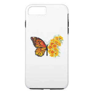 Flower Butterfly with Yellow California Poppy iPhone 8 Plus/7 Plus Case