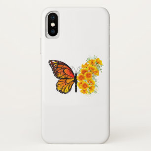 Flower Butterfly with Yellow California Poppy iPhone X Case