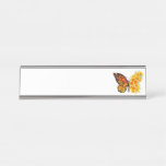 Flower Butterfly with Yellow California Poppy Desk Name Plate