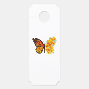 Flower Butterfly with Yellow California Poppy Door Hanger