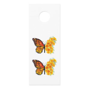 Flower Butterfly with Yellow California Poppy Door Hanger
