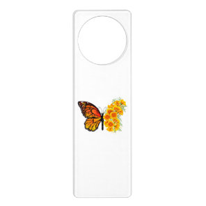 Flower Butterfly with Yellow California Poppy Door Hanger