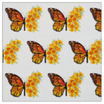 Flower Butterfly with Yellow California Poppy Fabric