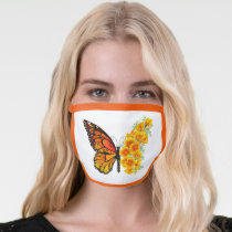 Flower Butterfly with Yellow California Poppy Face Mask