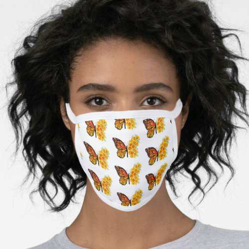 Flower Butterfly with Yellow California Poppy Face Mask