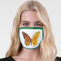 Flower Butterfly with Yellow California Poppy Face Mask