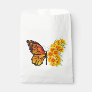 Flower Butterfly with Yellow California Poppy Favor Bag